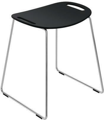 HEWI Duschhocker Systemunabhängige Sitze 950 – tiefschwarz, verchromtes Gestell, 150 kg Belastbarkeit