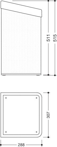 HEWI Papierhandtuchkorb Serie 477 Lochblech schwarz senfgelb, freistehend oder Wandmontage