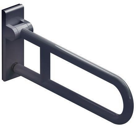HEWI Mobiler Stützklappgriff Serie 801, drehbar, 850 mm, senfgelb – Wandmontage, 150 kg