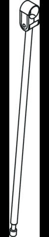 HEWI Bodenstütze Serie 801 für Stützklapp- und Wandstützgriffe, Edelstahl, Senfgelb, 697 mm