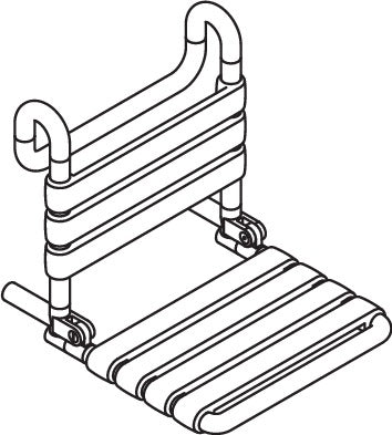 HEWI Einhängesitz Serie 801 klappbar senfgelb – Duschhilfe mit Rückenlehne, 150 kg