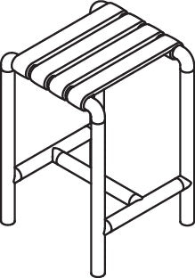 HEWI Duschhocker Serie 801 senfgelb – rutschfester Badhocker bis 150 kg, 345 mm breit