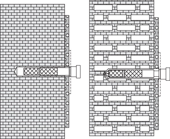 HEWI Befestigungsmaterial 950 für mobile Stützklappgriffe – für Hohlblockstein, 3 Schrauben, 3 Siebhülsen, 3 Ankerhülsen