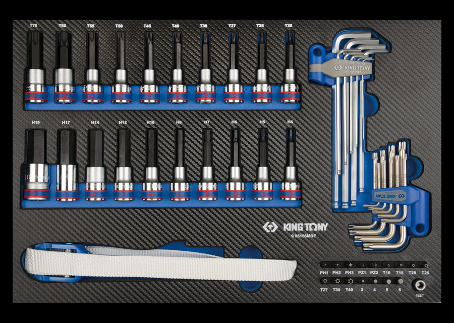 KING TONY Profi-Werkzeuge - TORX®-Bit-Steckschlüssel, 6-Kant, EVAWAVE 995156MRE