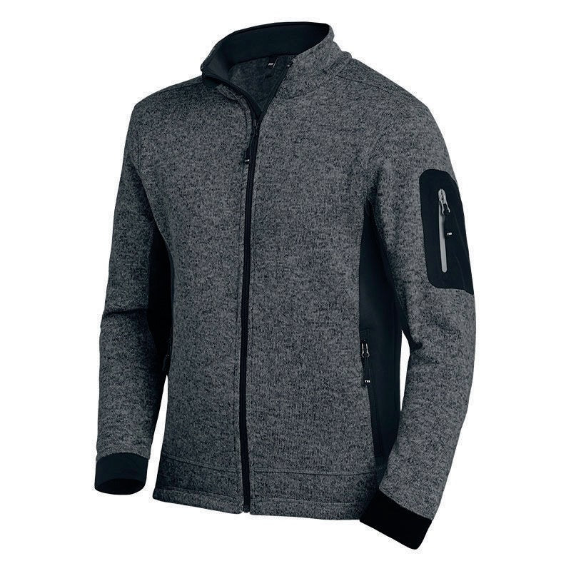 FHB Strick-Fleecejacke CHRISTOPH Herren grau/schwarz – Leichte Kälteschutzjacke Gr. M