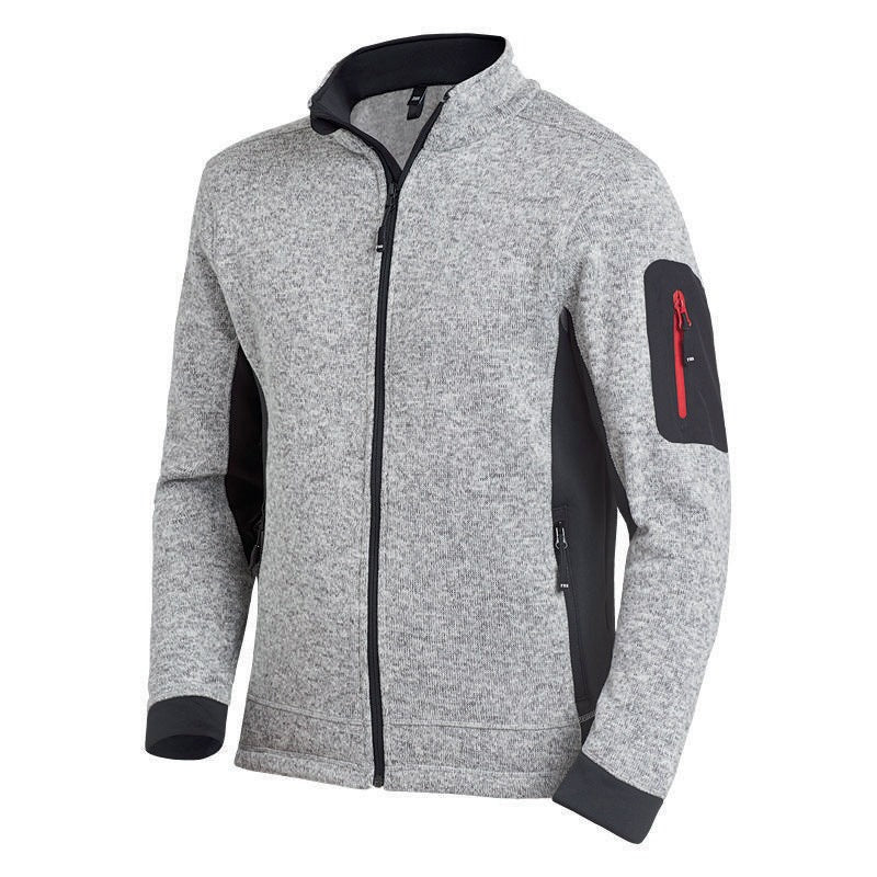 FHB Strick-Fleecejacke CHRISTOPH Herren grau/schwarz – Leichte Kälteschutzjacke Gr. M