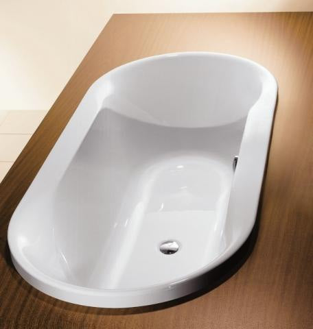 HOESCH Spectra Oval Badewanne 1700x800 mm weiß – Acryl Einbauwanne mit 2 Rückenschrägen
