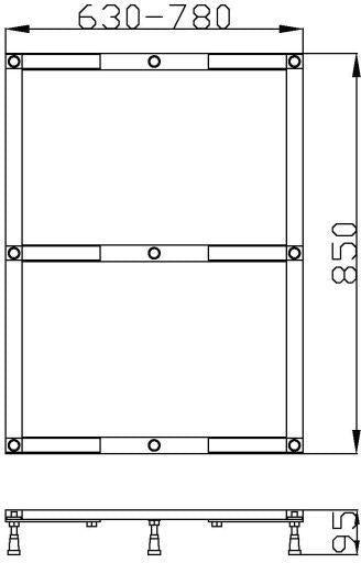 HOESCH Untergestell für Duschwanne Muna 4185-4188 – Stahl, höhenverstellbar, für Acryl & Solique