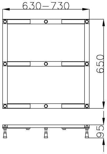 HOESCH Untergestell für Duschwanne Muna 4185-4188 – Stahl, höhenverstellbar, für Acryl & Solique
