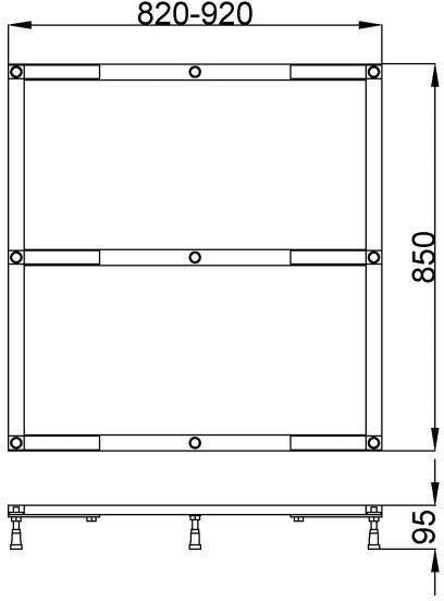 HOESCH Untergestell für Duschwanne Muna 4185-4188 – Stahl, höhenverstellbar, für Acryl & Solique
