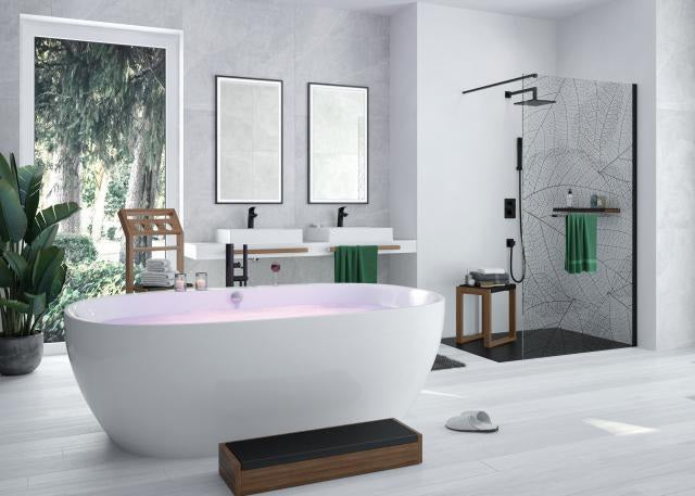 HOESCH iSensi Oval-Badewanne 1900x900 Monolith mit Überlaufbefüllung Weiß