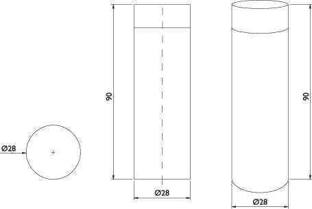 Wandtürpuffer TECWERK Edelstahl matt geschliffen 27 mm mit Dübel und Holzschraube