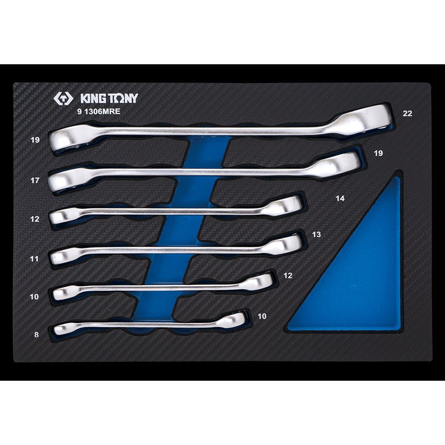 KING TONY Profi-Werkzeuge - Maulschlüssel, metrisch, EVAWAVE - 6 Stk. 91306MRE