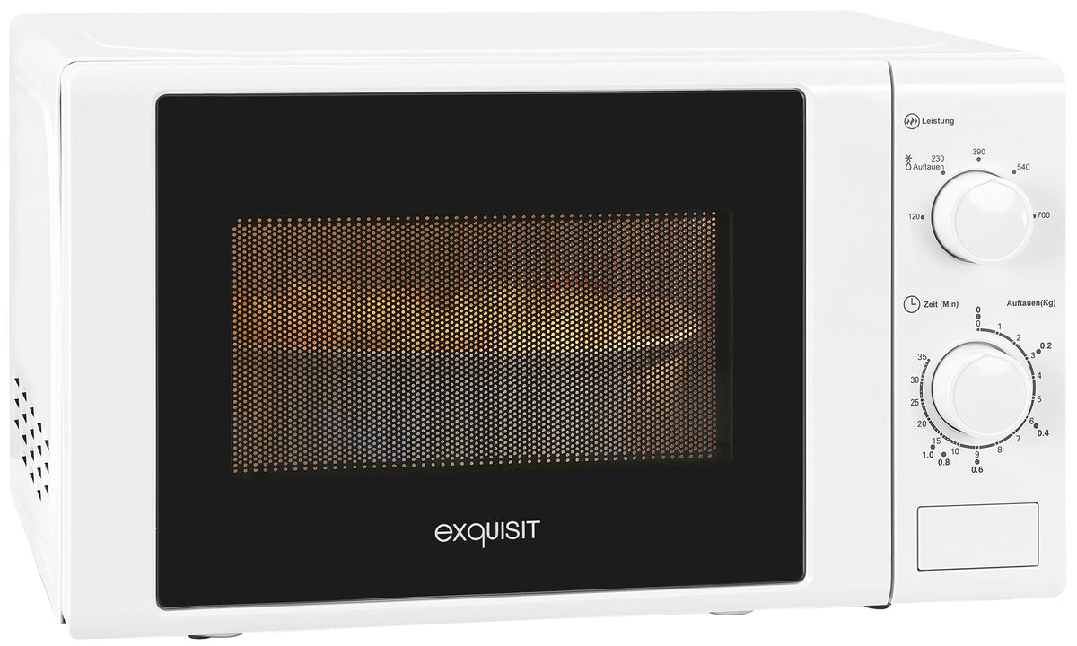 EXQUISIT Mikrowelle MW 900-030 700 W weiß 20 l freistehend mit 5 Stufen und Timer