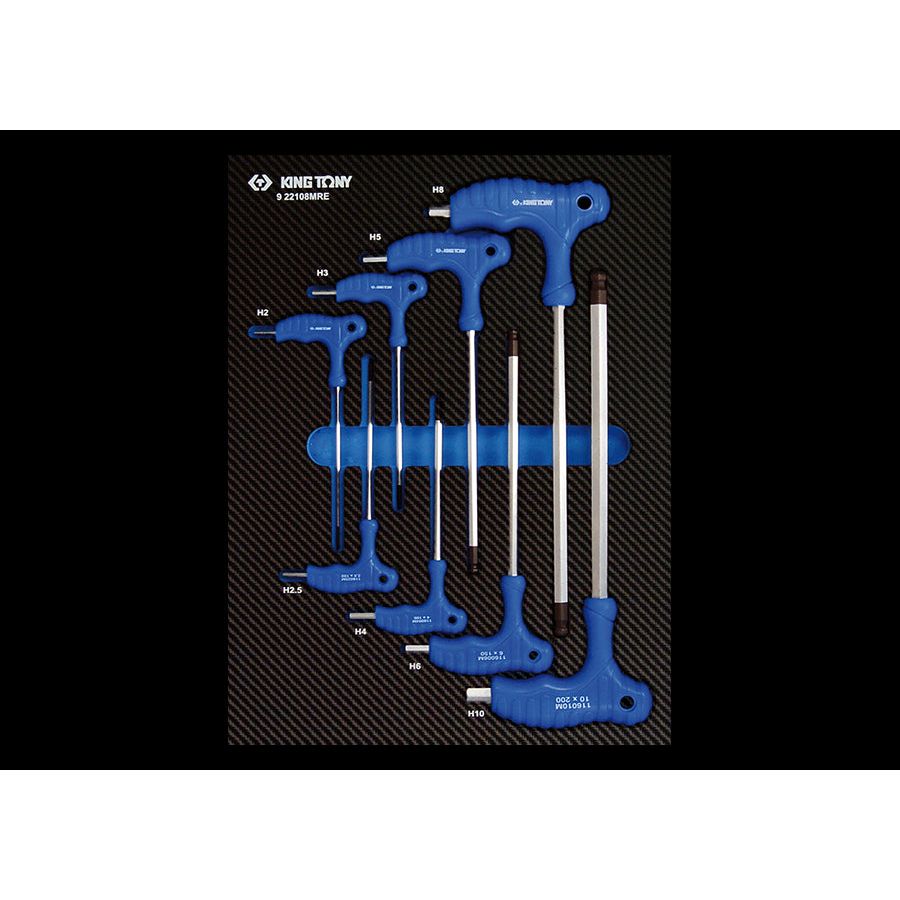KING TONY Profi-Werkzeuge - L-Griff 6-Kantschlüssel-Set, EVAWAVE - 8 tlg. 922108MRE