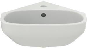 IDEAL STANDARD Eck-Waschtisch i.life A 450x410mm Weiß – 1 Hahnloch, mit Überlauf