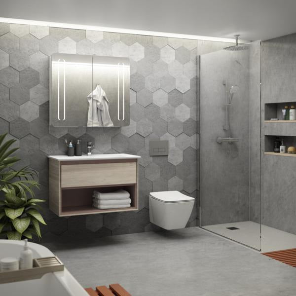 IDEAL STANDARD Idealrain Deckenanschluss 180 mm Chrom – Für Duschkopf, 1/2 Zoll Außengewinde