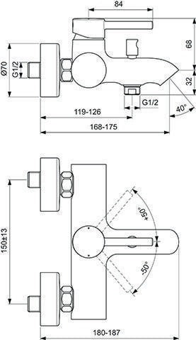 Ideal Standard Connect E Waschtisch/Möbel-Paket 600 mm Weiß/Walnuss Dunkel – 2 Auszüge, Softclose