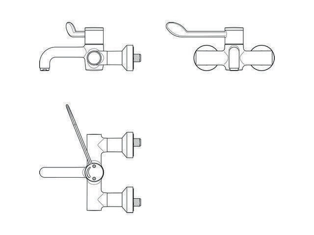 IDEAL STANDARD Schnittmodel Wand-WT-Thermostat CERAPLUS 2, Ausladung 240 mm, Chrom