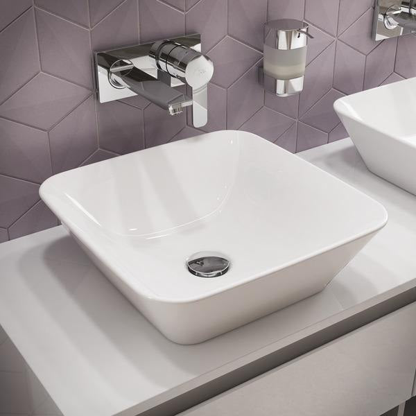 Ideal Standard Connect Air Aufsatzwaschtisch 400x400x135 mm Weiß, quadratisch, ohne Hahnloch & Überlauf