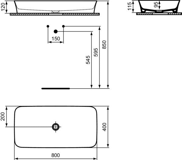 Ideal Standard Conca Waschtisch-Paket Bundle08 mit Unterschrank Weiß, Spiegel und Armatur