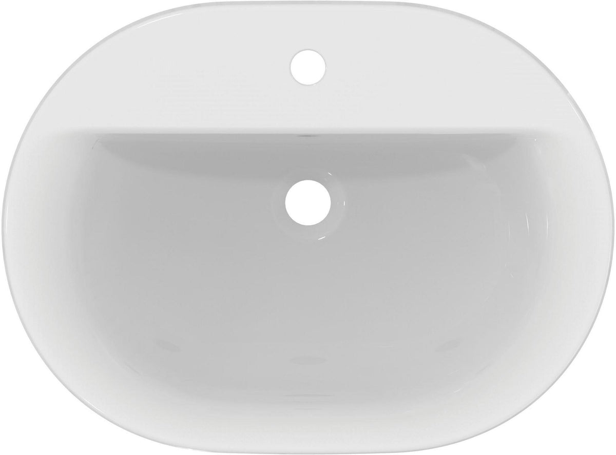 IDEAL STANDARD Connect Einbauwaschtisch oval 620 mm mit Ideal Plus Beschichtung
