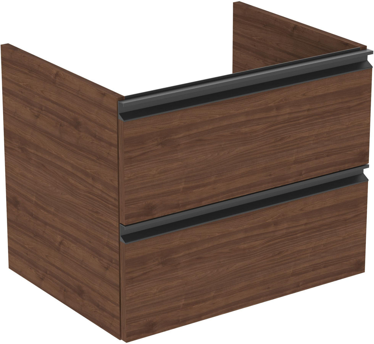 Ideal Standard Connect E Waschtisch/Möbel-Paket 600 mm Weiß/Walnuss Dunkel – 2 Auszüge, Softclose