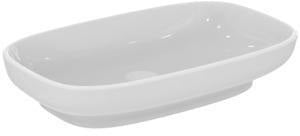 IDEAL STANDARD i.life B Aufsatzwaschtisch 600x370x120mm Weiß mit Ideal Plus, ohne Hahnloch