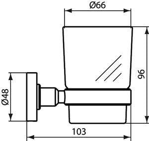 Ideal Standard IOM Zahnputzbecher aus satiniertem Glas mit Chrom-Halterung, wandhängend