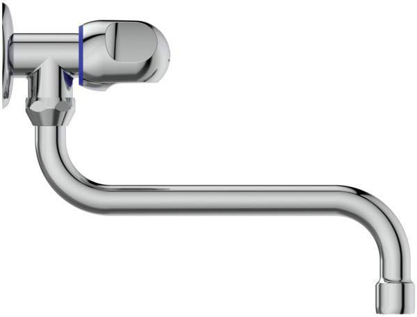 Ideal Standard Alpha Wandventil, Ausladung 230 mm, Chrom – schwenkbarer S-Auslauf