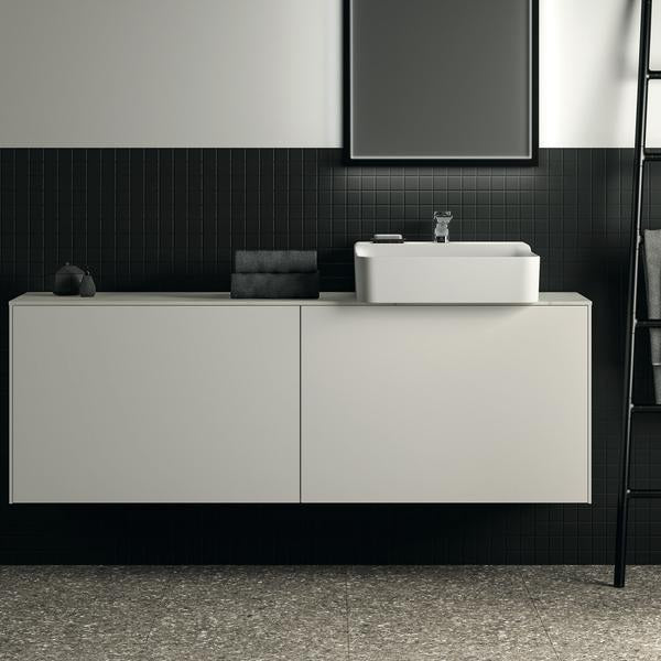 Ideal Standard Waschtischplatte Conca aus Keramik 1587x373x6 mm in Marmor Noir Desir