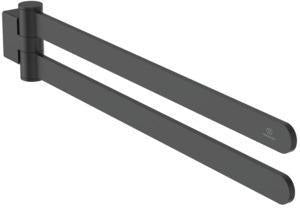 Ideal Standard Conca doppelter Handtuchhalter 447 mm Silk Black, schwenkbar, Messing, verdeckte Befestigung