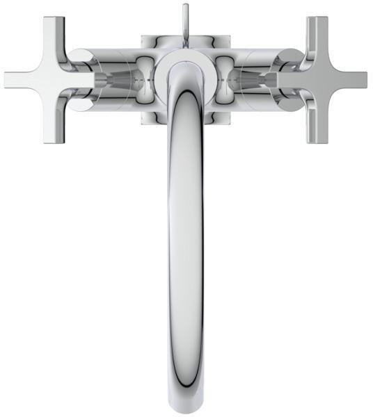Ideal Standard Joy Neo Waschtischarmatur mit Ablaufgarnitur, Ausladung 169 mm, Kreuzgriffe, Chrom