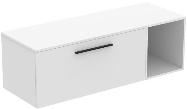 Ideal Standard i.life B Badmöbelset 140 cm – 1 Auszug, 1 offenes Fach, Gr. Schwarz/Weiß matt