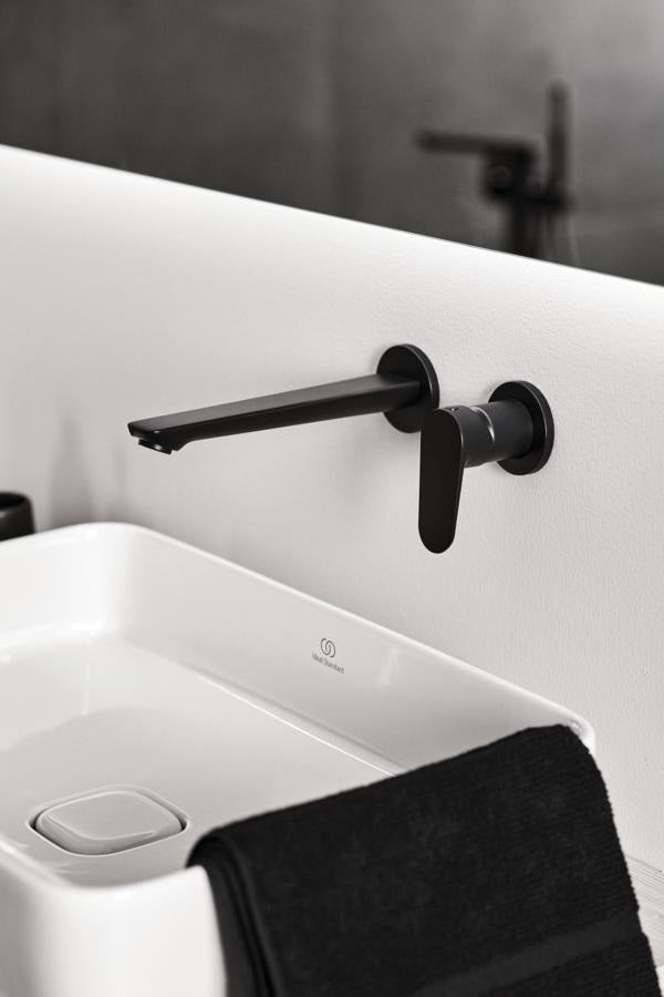 Ideal Standard Cerafine O Wand-Waschtischarmatur 224 mm Silk Black – Einhandhebelmischer