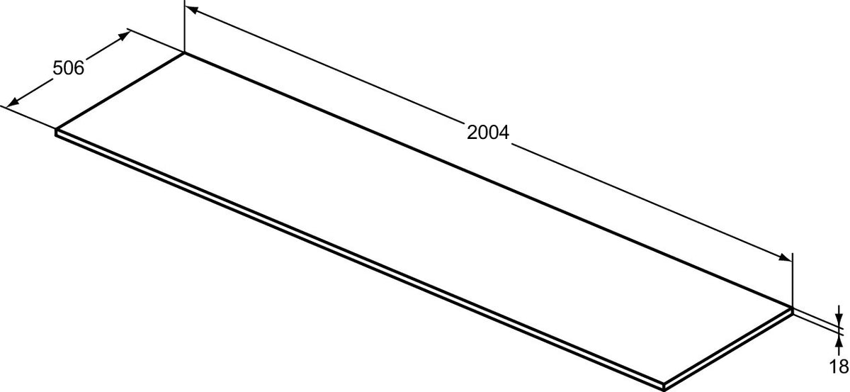 IDEAL STANDARD i.life B Waschtischplatte 2004x506x18mm Coffee Oak ohne Ausschnitt
