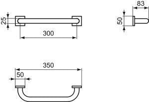 Ideal Standard IOM Cube Wannengriff in Chrom – Wandmontage, 350 mm, verdeckte Befestigung