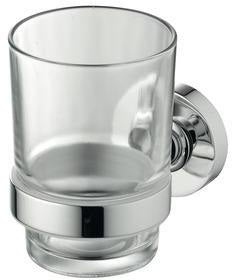 Ideal Standard IOM Zahnputzbecher aus satiniertem Glas mit Chrom-Halterung, wandhängend