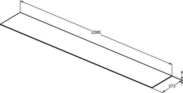 Ideal Standard Waschtischplatte Conca aus Keramik 2385x373x6 mm in Pietra Grau