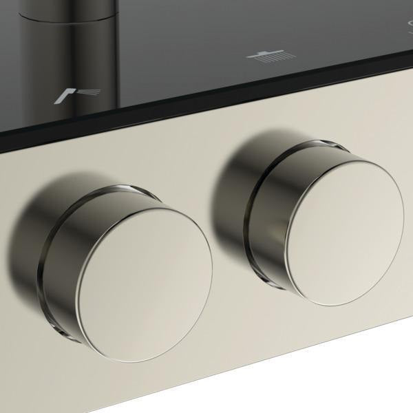 Ideal Standard Duschsystem Ceratherm Solos mit LED-Leuchtring Silver Storm – Thermostat, Kopf- & Handbrause