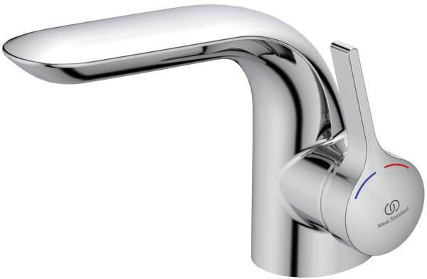 Ideal Standard Melange Waschtischarmatur Chrom 136 mm mit Ablaufgarnitur und flexiblen Schläuchen