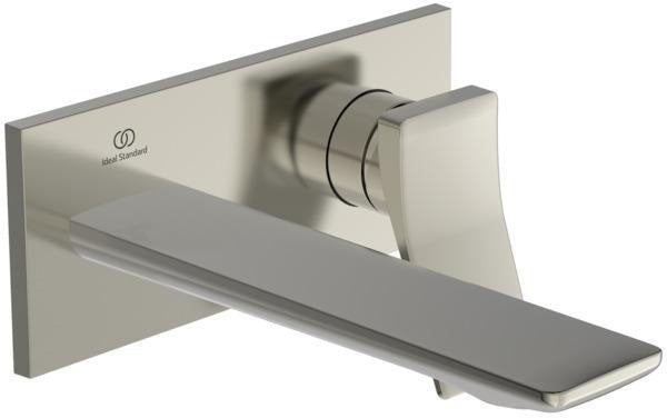 Ideal Standard Conca Wand-Waschtischarmatur BS2 in Brushed Gold, 180 mm Ausladung, eckige Rosette