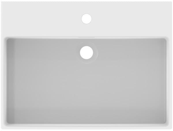 Ideal Standard Waschtisch Extra 615 mm, 1 Hahnloch, mit Überlauf, geschliffen Weiß