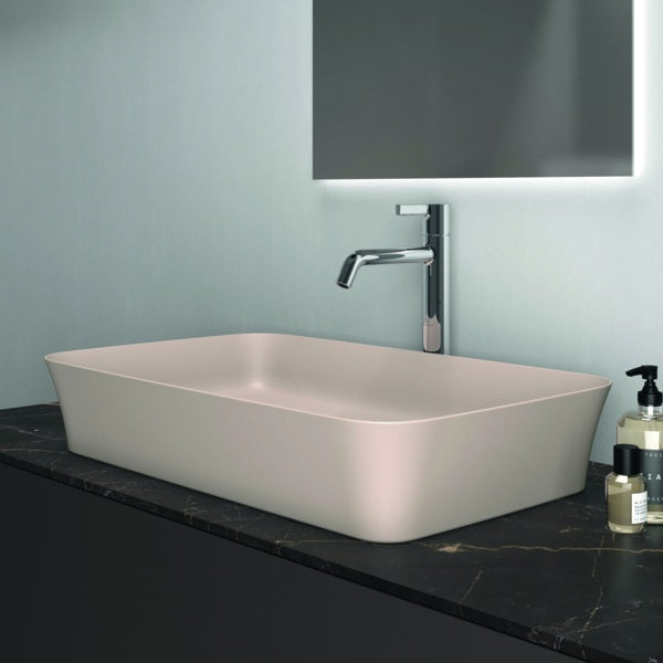 IDEAL STANDARD Ipalyss Schale 650x400x120 mm Seidenweiß – Aufsatzwaschtisch ohne Hahnloch & Überlauf