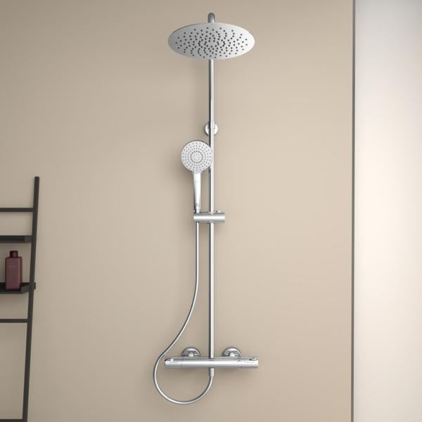Ideal Standard Duschsystem Ceratherm T50 mit 250 mm Kopfbrause und Thermostat in Chrom