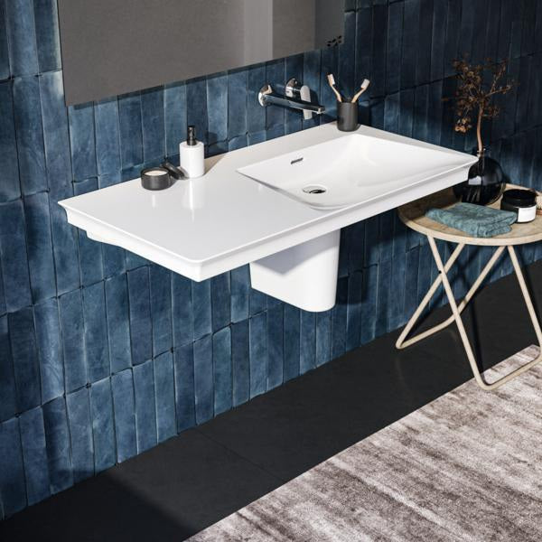 Ideal Standard Möbelwaschtisch La Dolce Vita 1060 mm ohne Hahnloch, mit Überlauf, Ablage links, Weiß