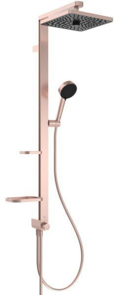 Ideal Standard Duschsystem Ceratwist Alu+ mit 2 Ablagen, Hand- und Kopfbrause, ohne Armatur