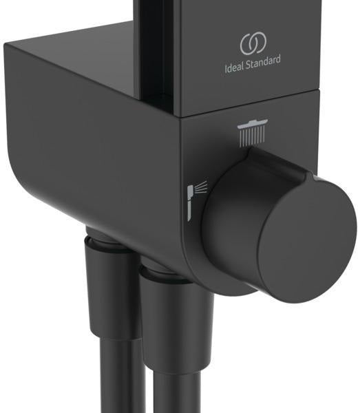 Ideal Standard Duschsystem Ceratwist Alu+ mit 2 Ablagen, Kopf- und Handbrause, Aluminium