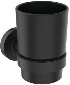 IDEAL STANDARD IOM Zahnputzbecher Silk Black – Wandhängend, satiniertes Glas, Messing