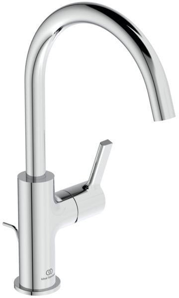 IDEAL STANDARD Joy Waschtischarmatur – Einhandhebelmischer mit Ablaufgarnitur, Brushed Gold, 169 mm Ausladung